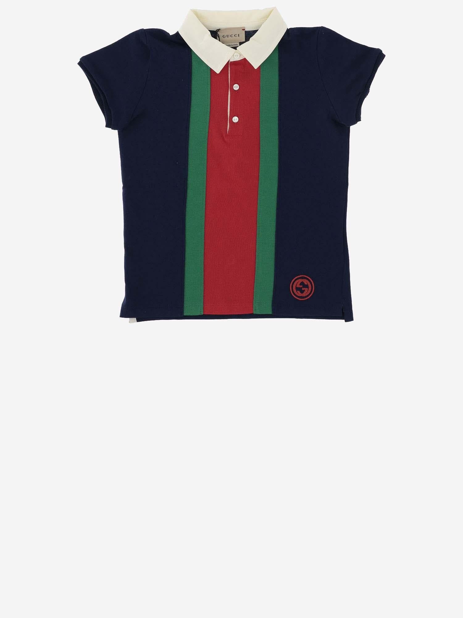 POLO IN JERSEY DI COTONE 758836 XJF4Q4681 GUCCI KIDS 