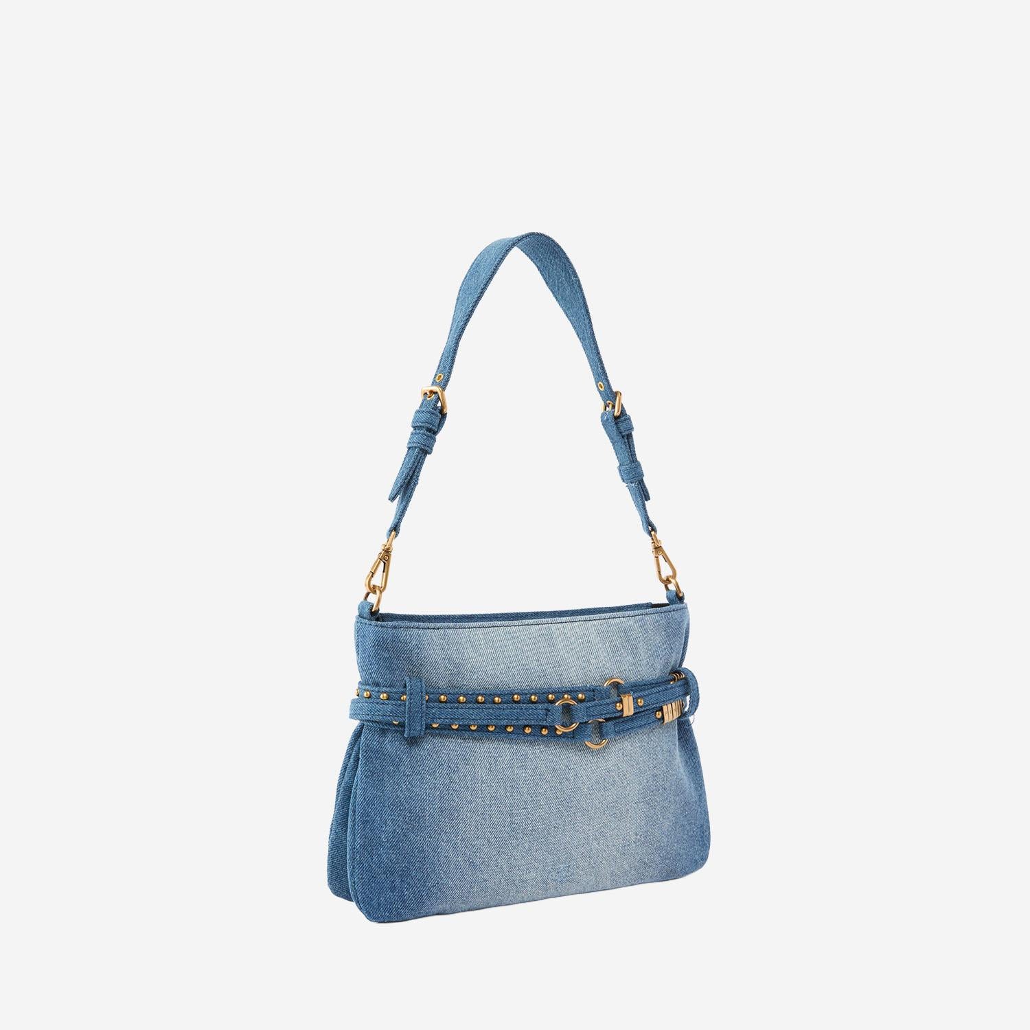BORSA A SPALLA PICCOLA BELT BAG MINI IN DENIM 106177 A31GPJDQ PINKO 