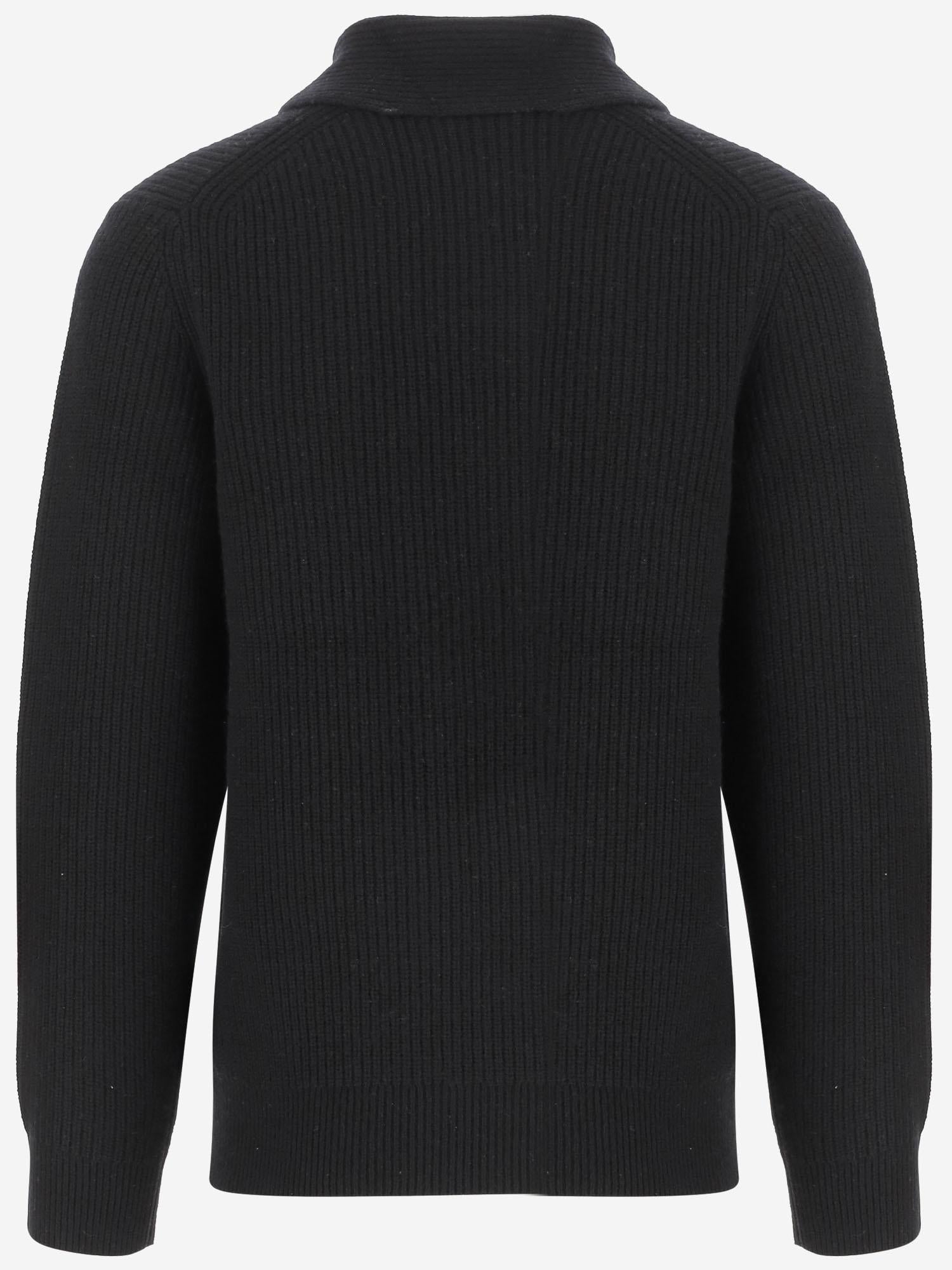 MAGLIONE IN LANA E CASHMERE CON COLLO SCIALLE M12156540A 001BLK VINCE 