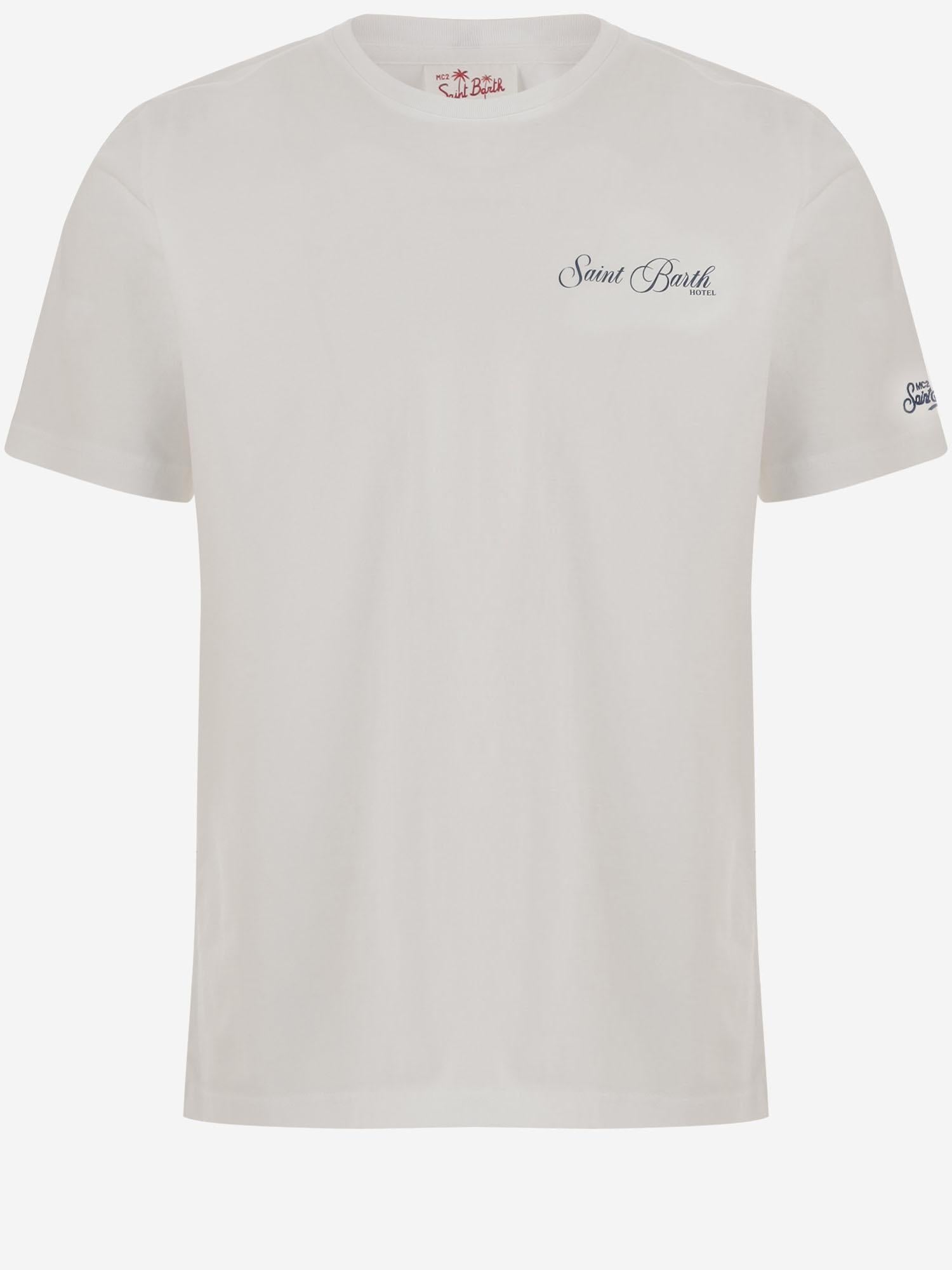 T-SHIRT IN COTONE CON STAMPA PRL0002 01973L MC2 SAINT BARTH 