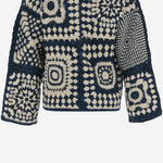 CARDIGAN AFGANO ALL'UNCINETTO IN COTONE K1017S25 438 MISHA & PUFF KIDS 