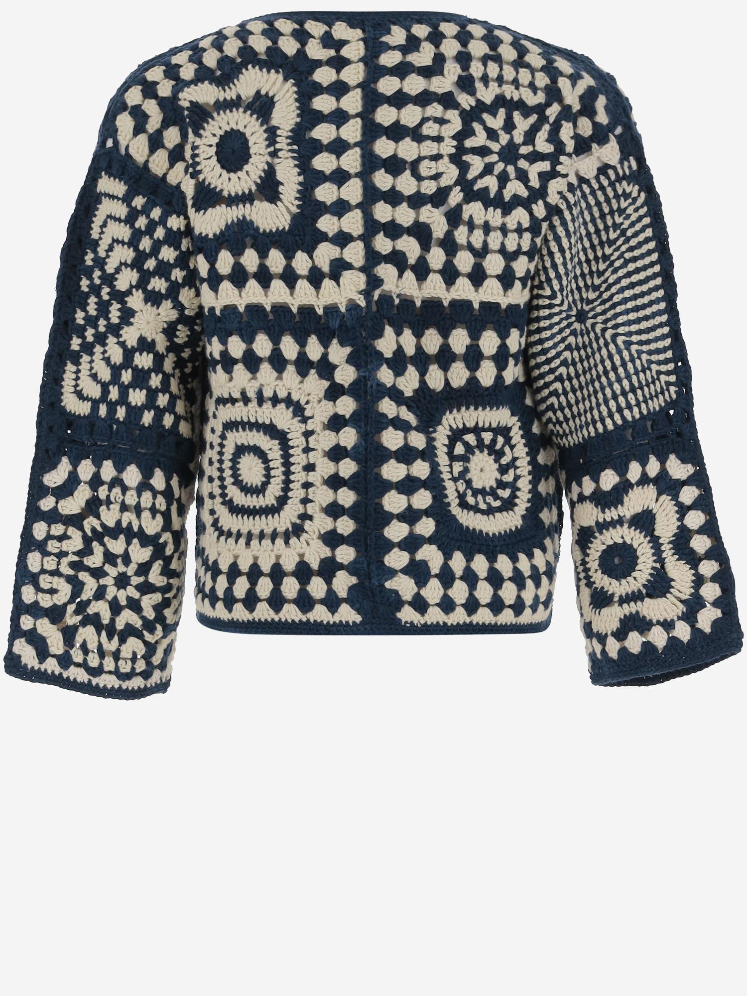CARDIGAN AFGANO ALL'UNCINETTO IN COTONE K1017S25 438 MISHA & PUFF KIDS 