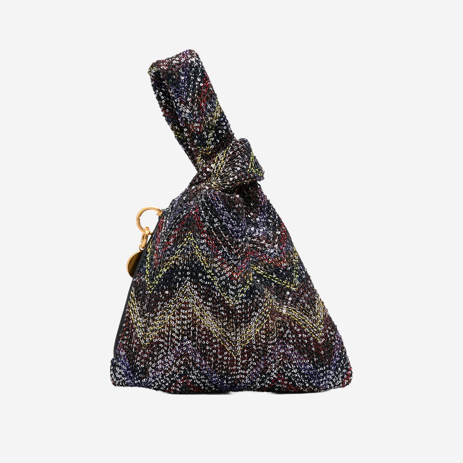 Borsa a mano metallizzata con motivo chevron MI10069F 026 MISSONI 