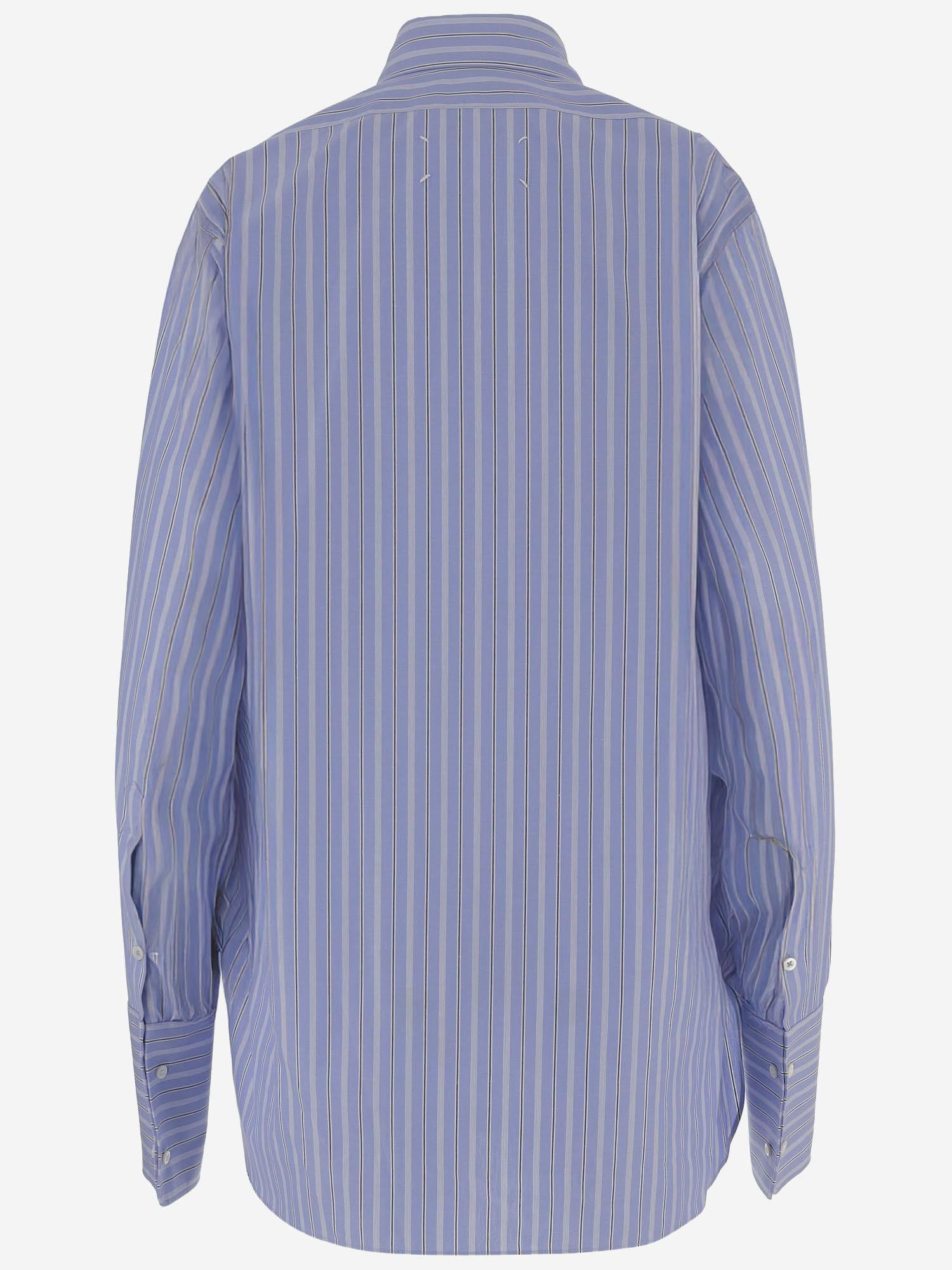 CAMICIA IN COTONE CON MOTIVO A RGHIE S29DT0006 M35625002F MAISON MARGIELA 