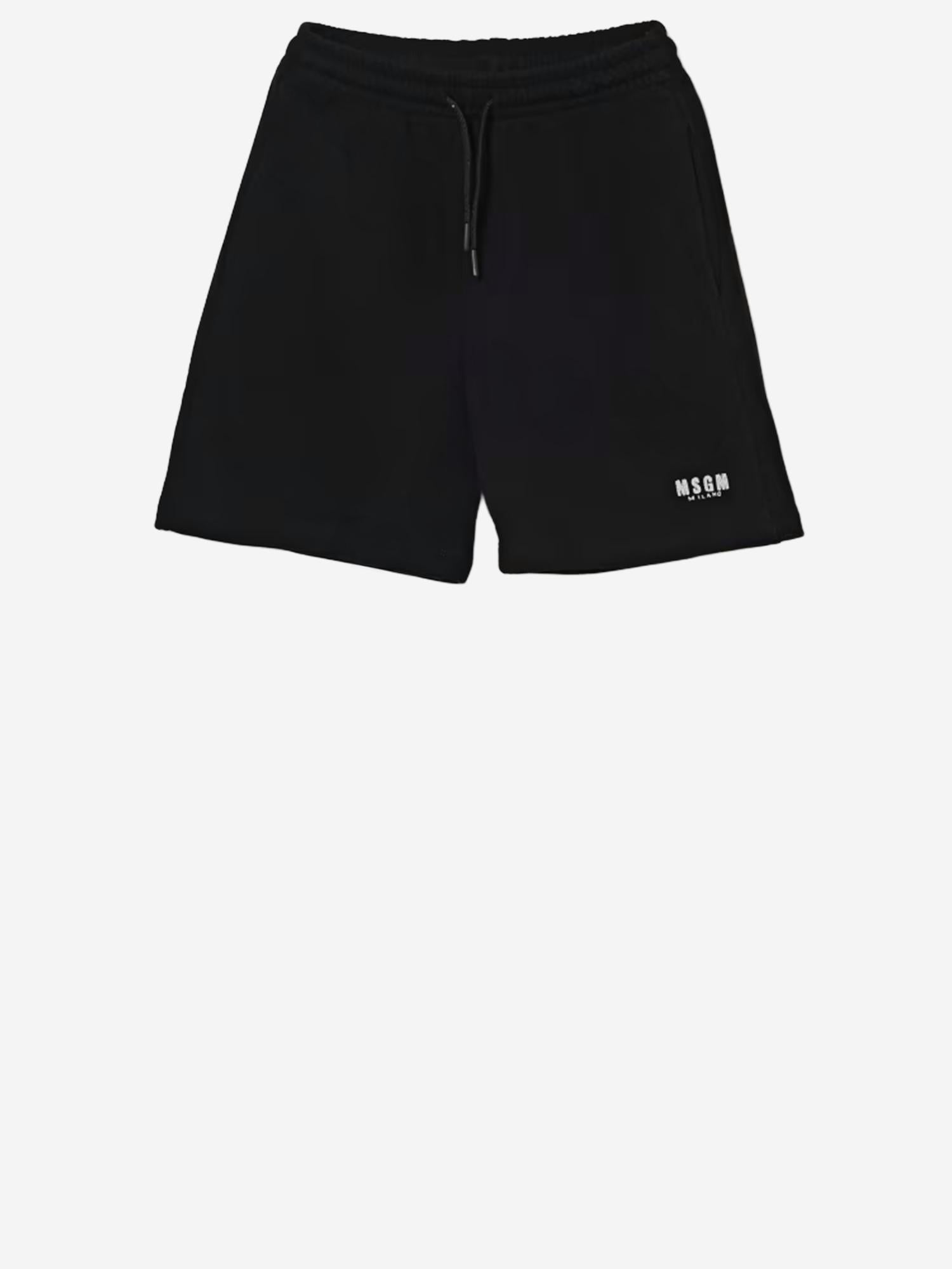 PANTALONCINI LOGATI IN COTONE S6MSJUBE012 110 MSGM KIDS 