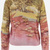 CARDIGAN IN SETA CON STAMPA NATURISTA 1024236 1A178775X000 VERSACE 