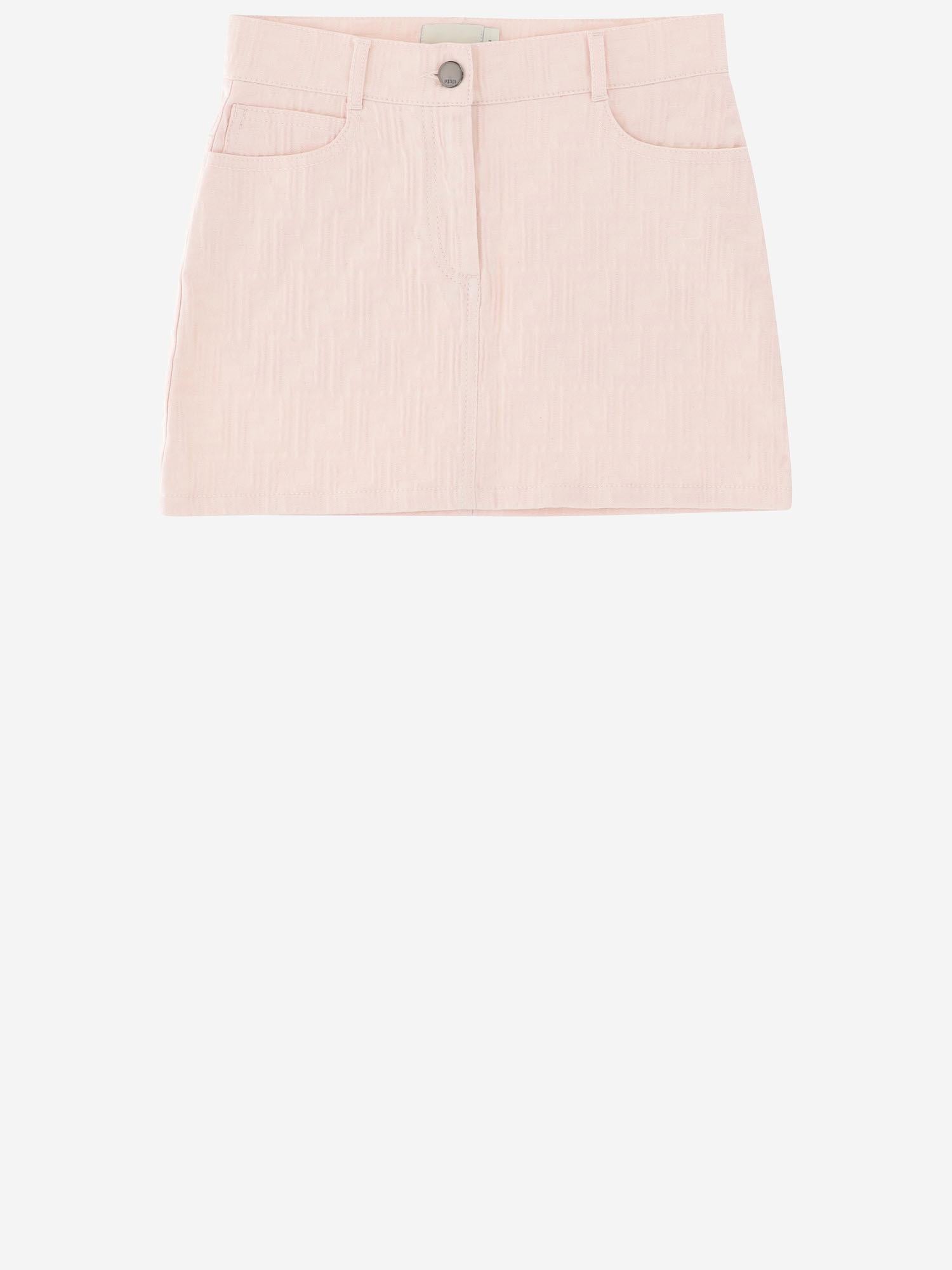 GONNA IN MISTO COTONE STRETCH JFE203 AVW1F1UL9 FENDI KIDS 