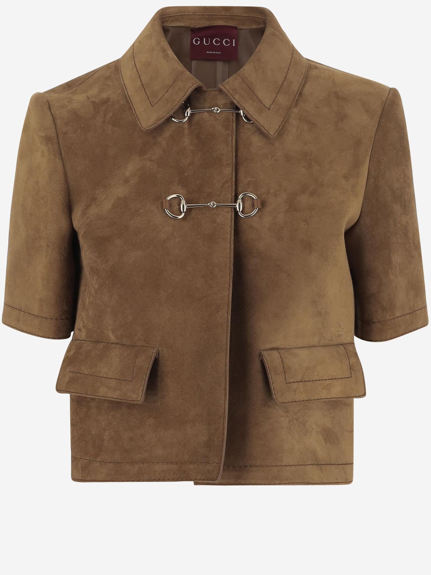 GIACCA IN PELLE SCAMOSCIATA CON MORSETTO 815070 XNA5C2234 GUCCI 