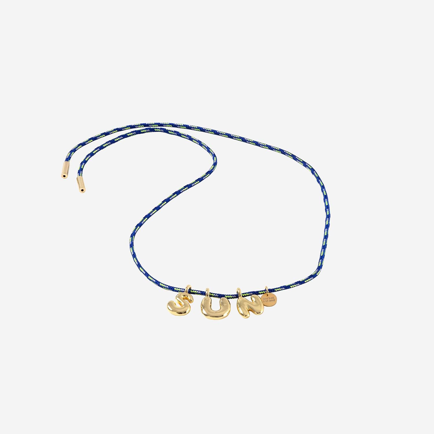 COLLANA IN TESSUTO E METALLO BUBBLELETTERSGOLDPLATED SUN SORBET ISLAND 