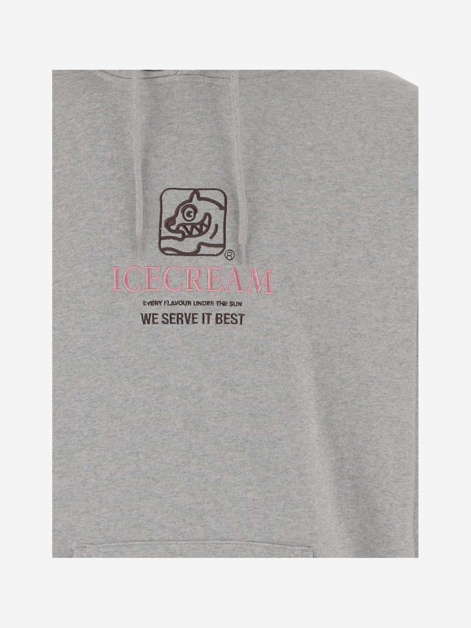 FELPA IN COTONE CON LOGO IC25340 HEATHERGREY ICECREAM 