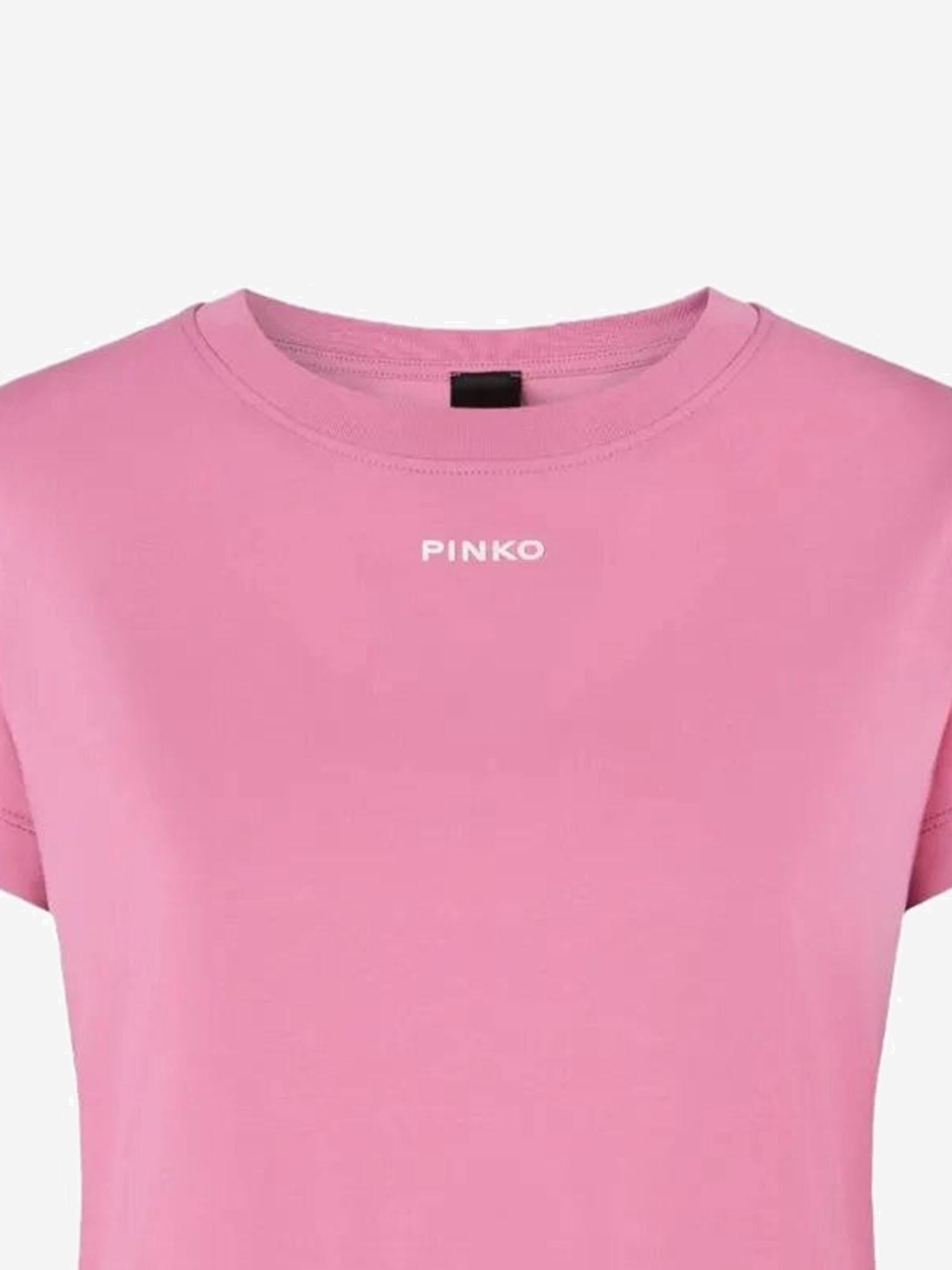 T-SHIRT BASICO IN COTONE CON LOGO 100373 A34FQ48 PINKO 