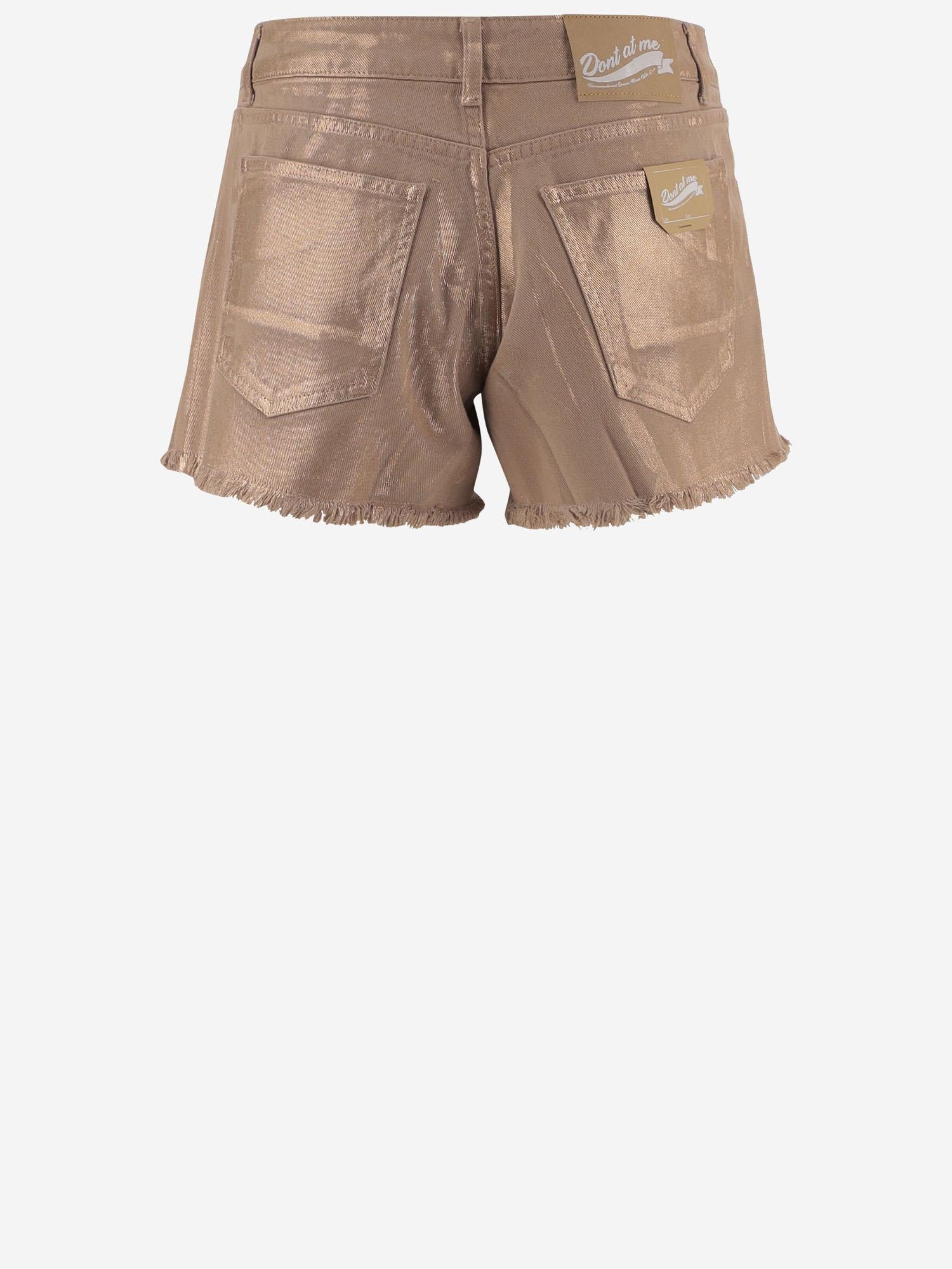 PANTALONI CORTI IN COTONE CON ORLO SFRANGIATO DAM25M04. BRONZE DONT @ ME 