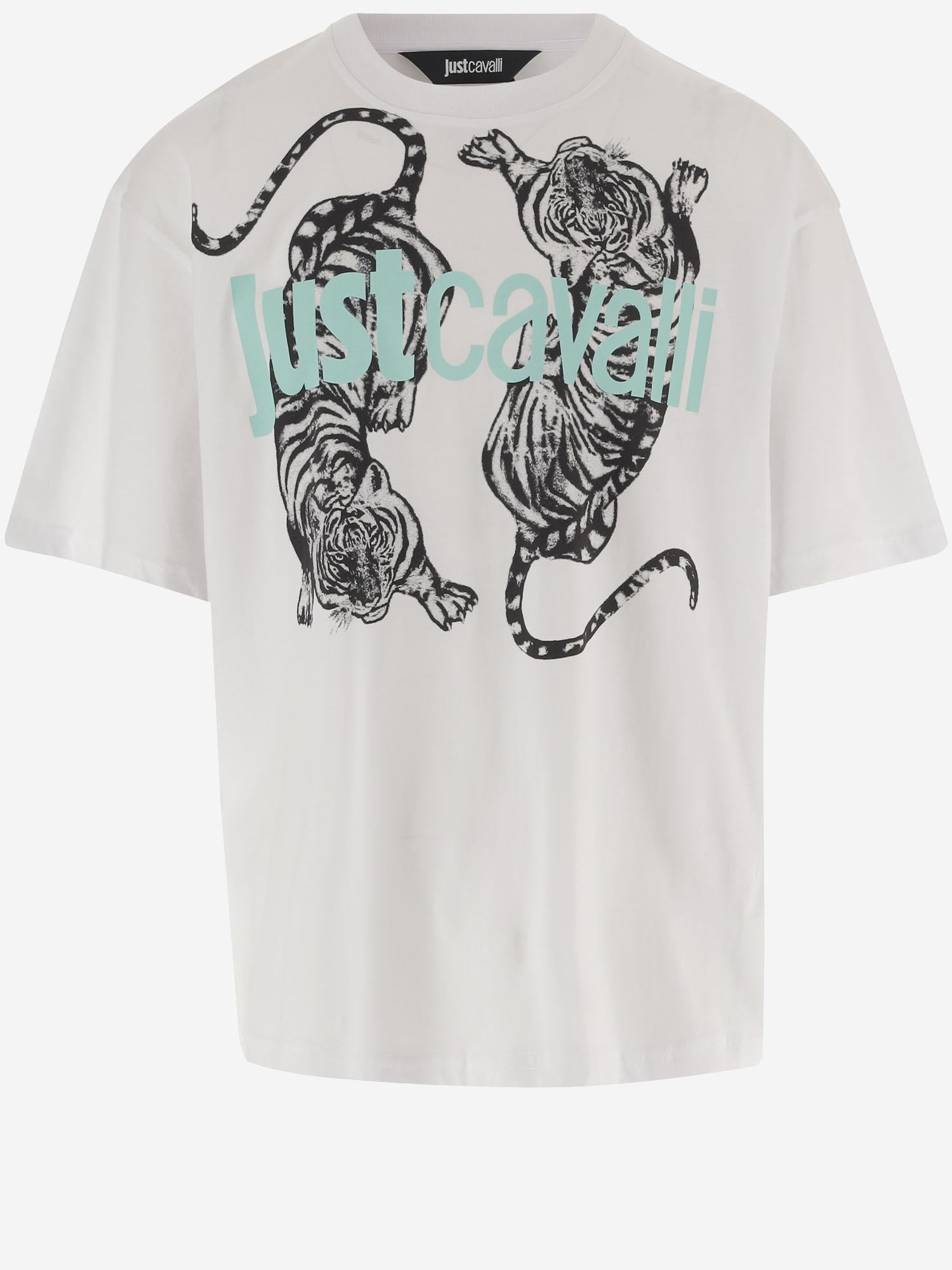 T-SHIRT IN COTONE CON STAMPA 80OAHE16 CJ110003 JUST CAVALLI 