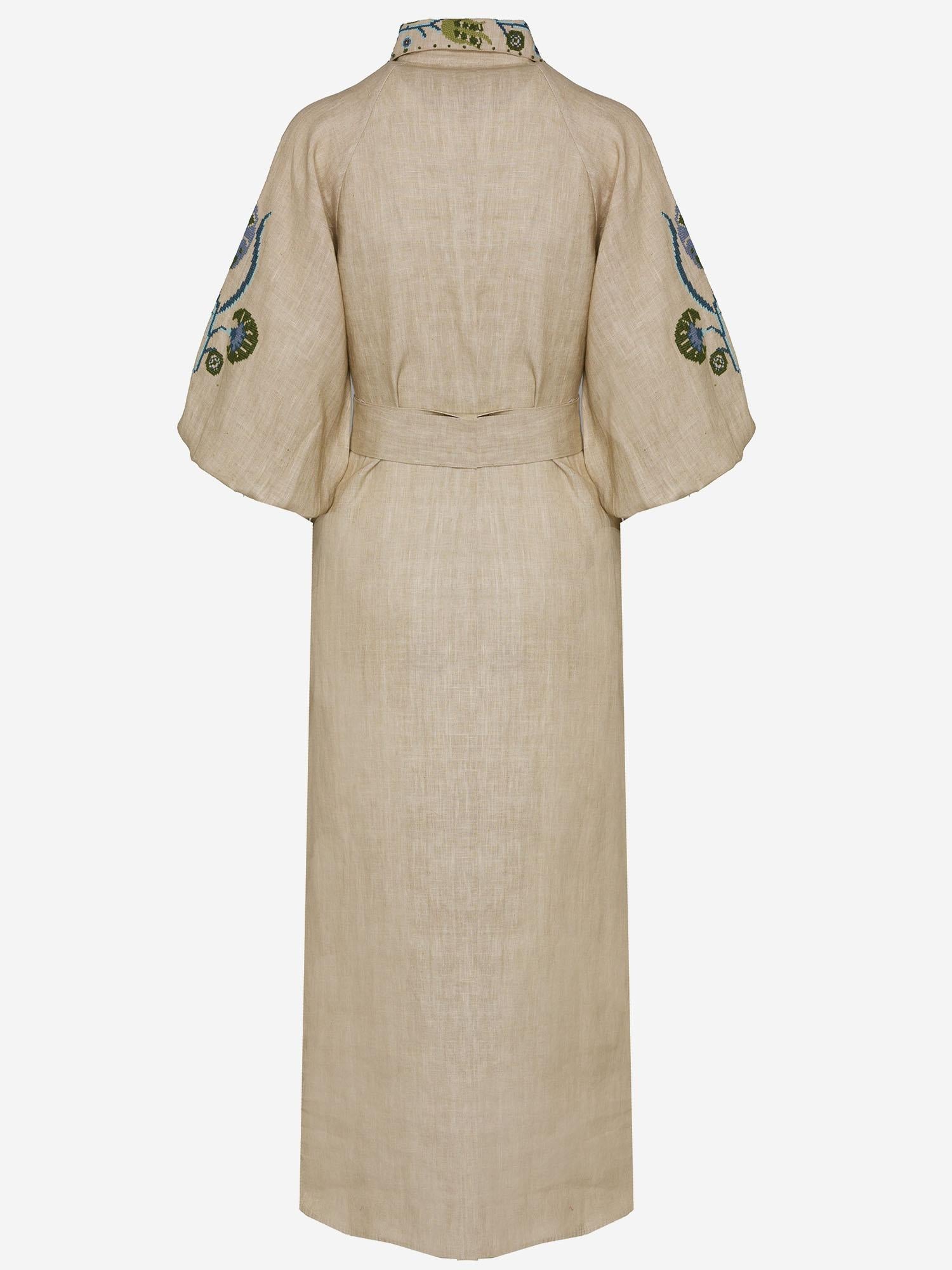 Abito Renee in lino con ricami floreali RENEECRU ECRU PHILIPPA 1970 