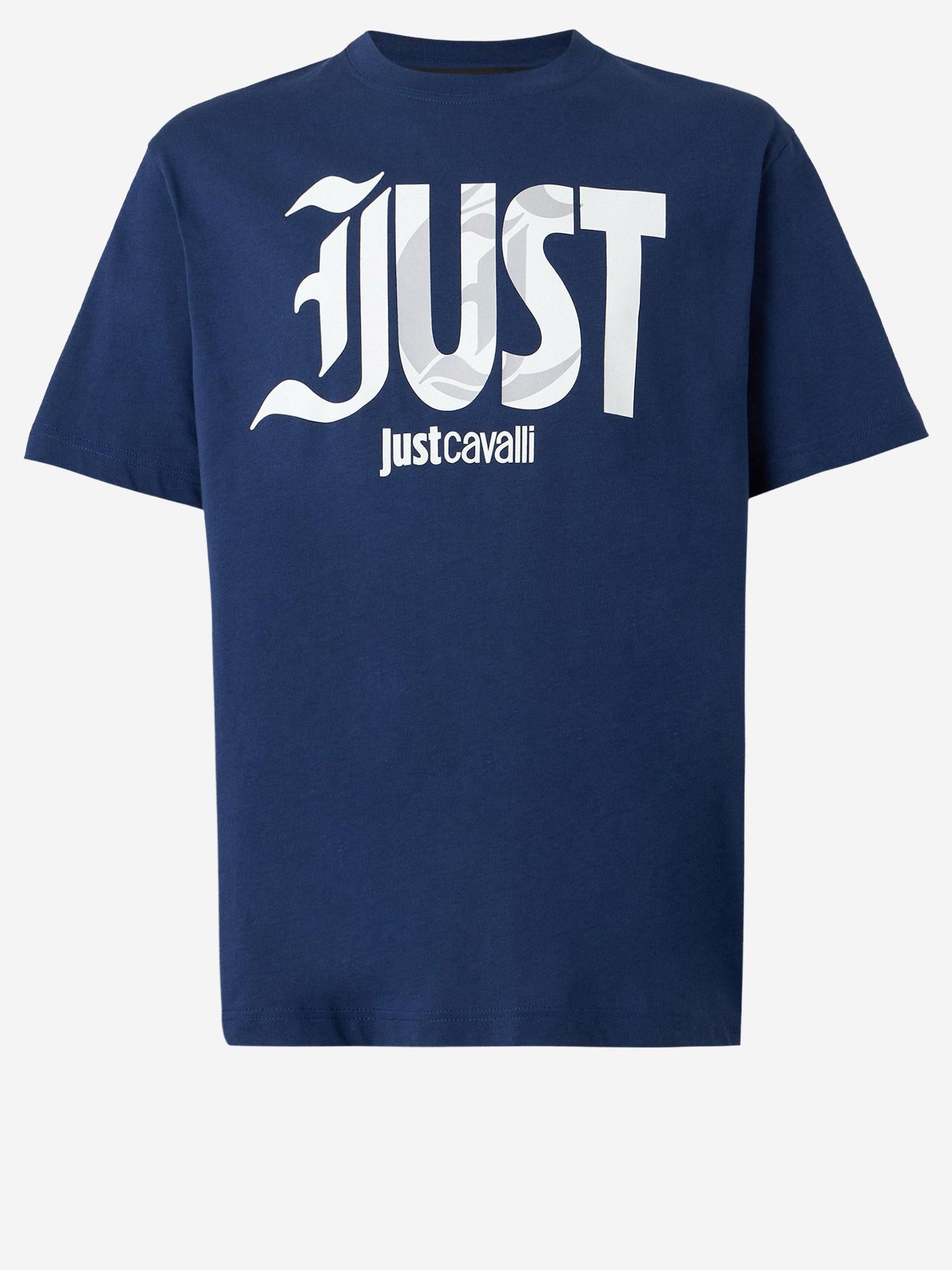 T-SHIRT IN COTONE CON STAMPA LOGO 80OAHT28 CJ500204 JUST CAVALLI 