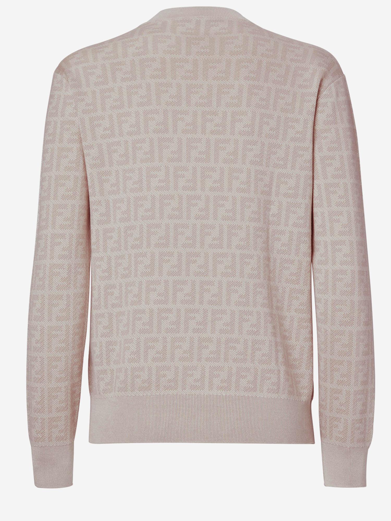 MAGLIA JUMPER IN LANA E SETA FZXE39 AYM1F1UKC FENDI 