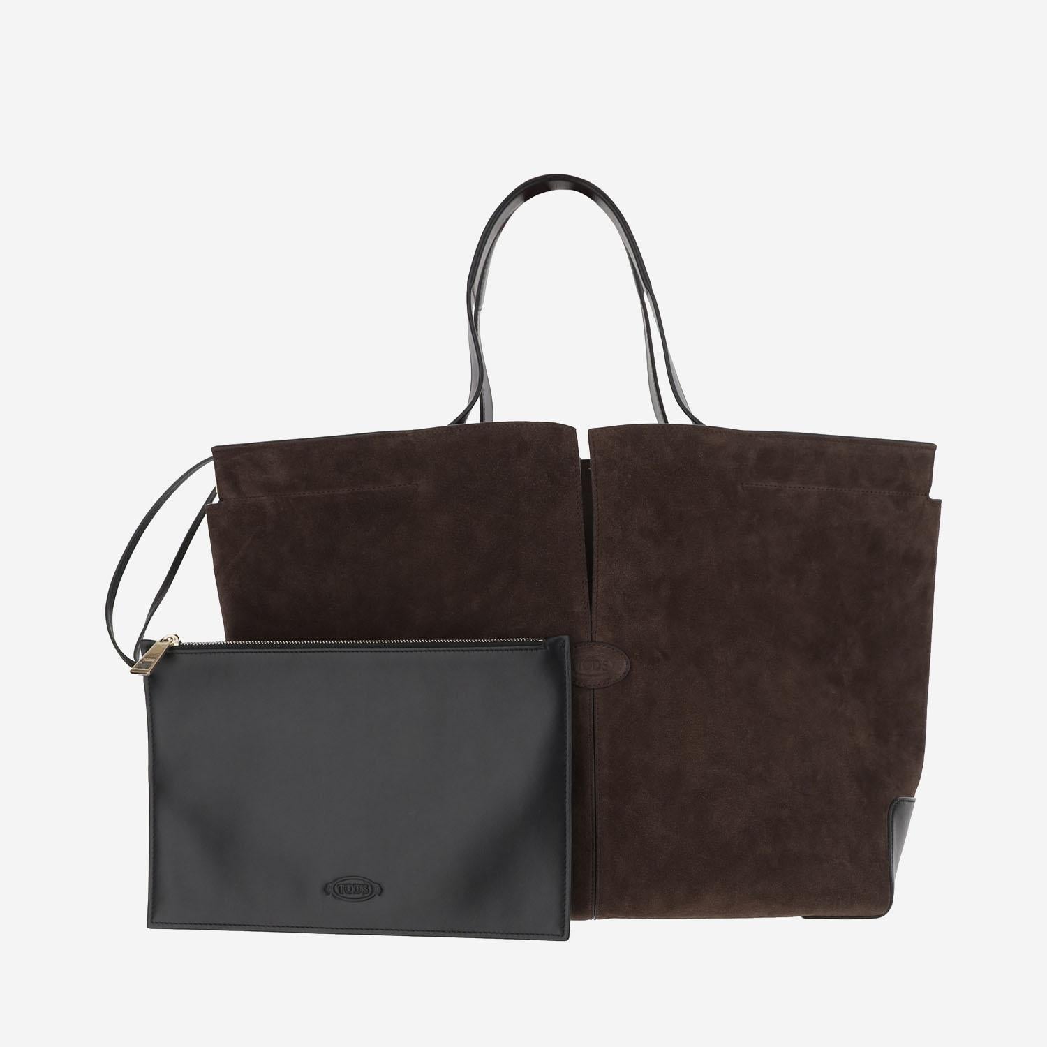 BORSA A SPALLA IN PELLE SCAMOSCIATA XBWDBMA0300U9V 0ZIH TODS 