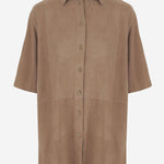 CAMICIA DOUGLAS IN PELLE SCAMOSCIATA SH02 SUEDCAMEL NICCOLO PASQUALETTI 