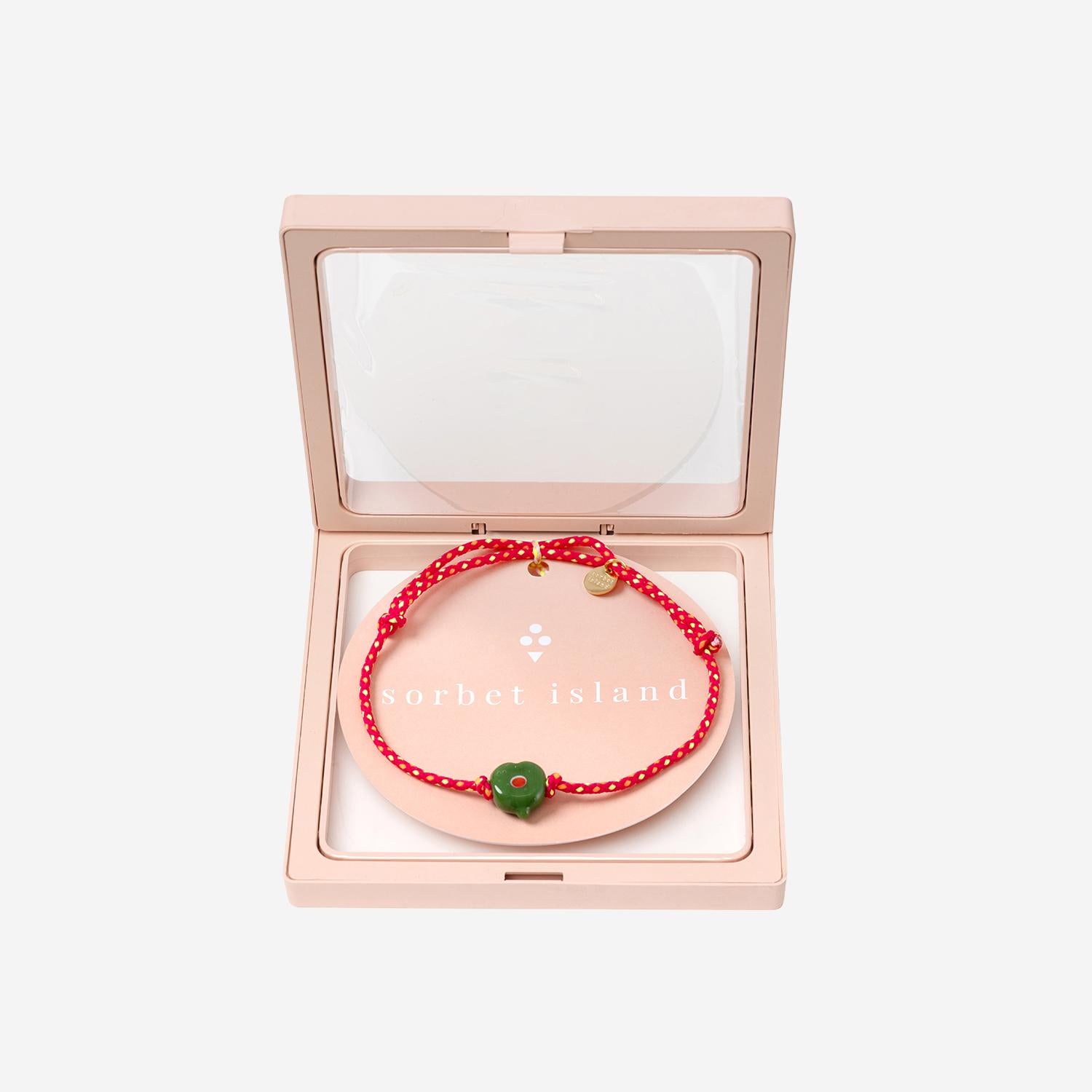 Bracciale Guardian con perla in vetro GUARDIANHEARTGLASS DARKGREEN SORBET ISLAND 