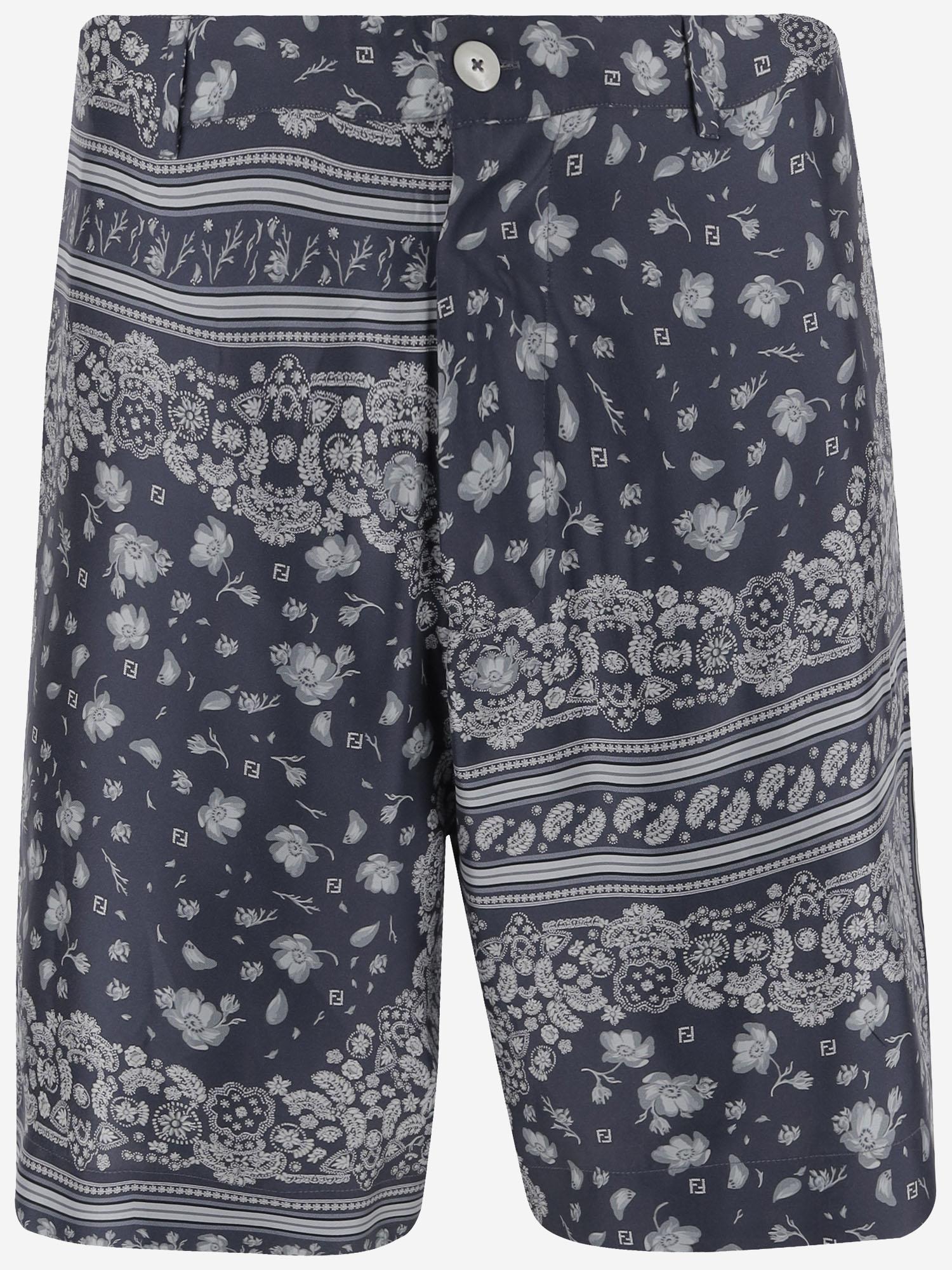PANTALONI BERMUDA IN SETA FB1014 AUVQF0U6K FENDI 