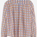 CAMICIA IN COTONE CON RICAMO FLOREALE E SMOCKING ADRIANA BLUE PHILIPPA 1970 