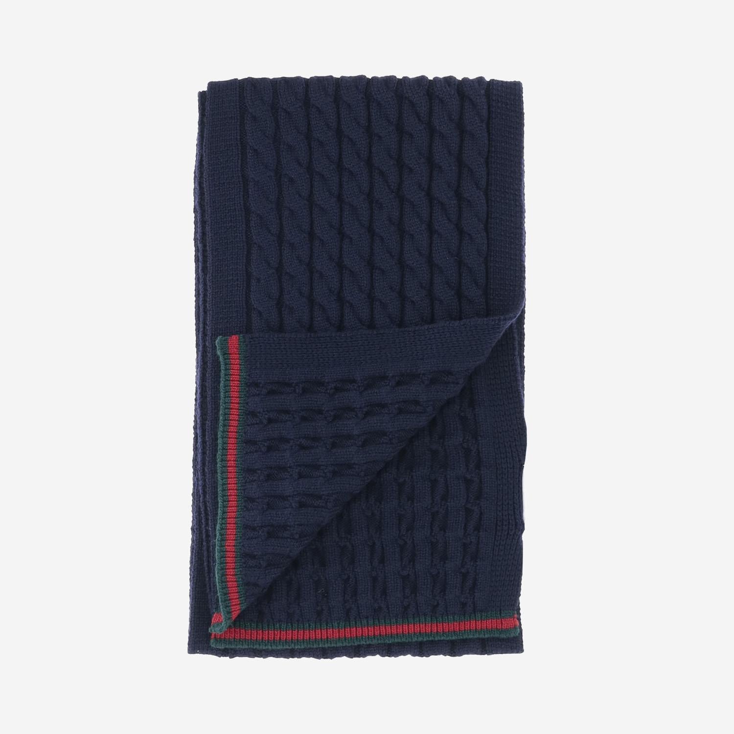 SCIARPA IN LANA CON NASTRO WEB 828913 4K2064166 GUCCI KIDS 