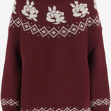 MAGLIONE IN LANA CON MOTIVO FLOREALE 297925 BORDEAUX MAGDA BUTRYM 