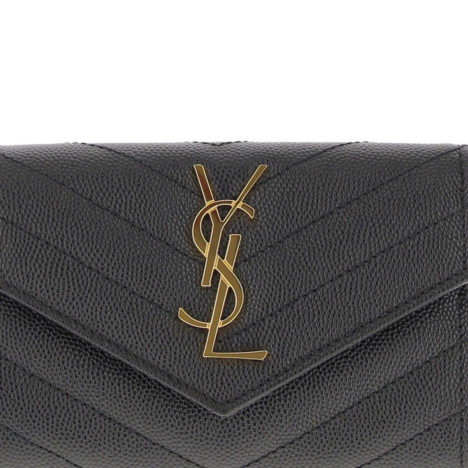 PORTAFOGLIO CASSANDRE IN PELLE 414404 BOW011000 SAINT LAURENT 