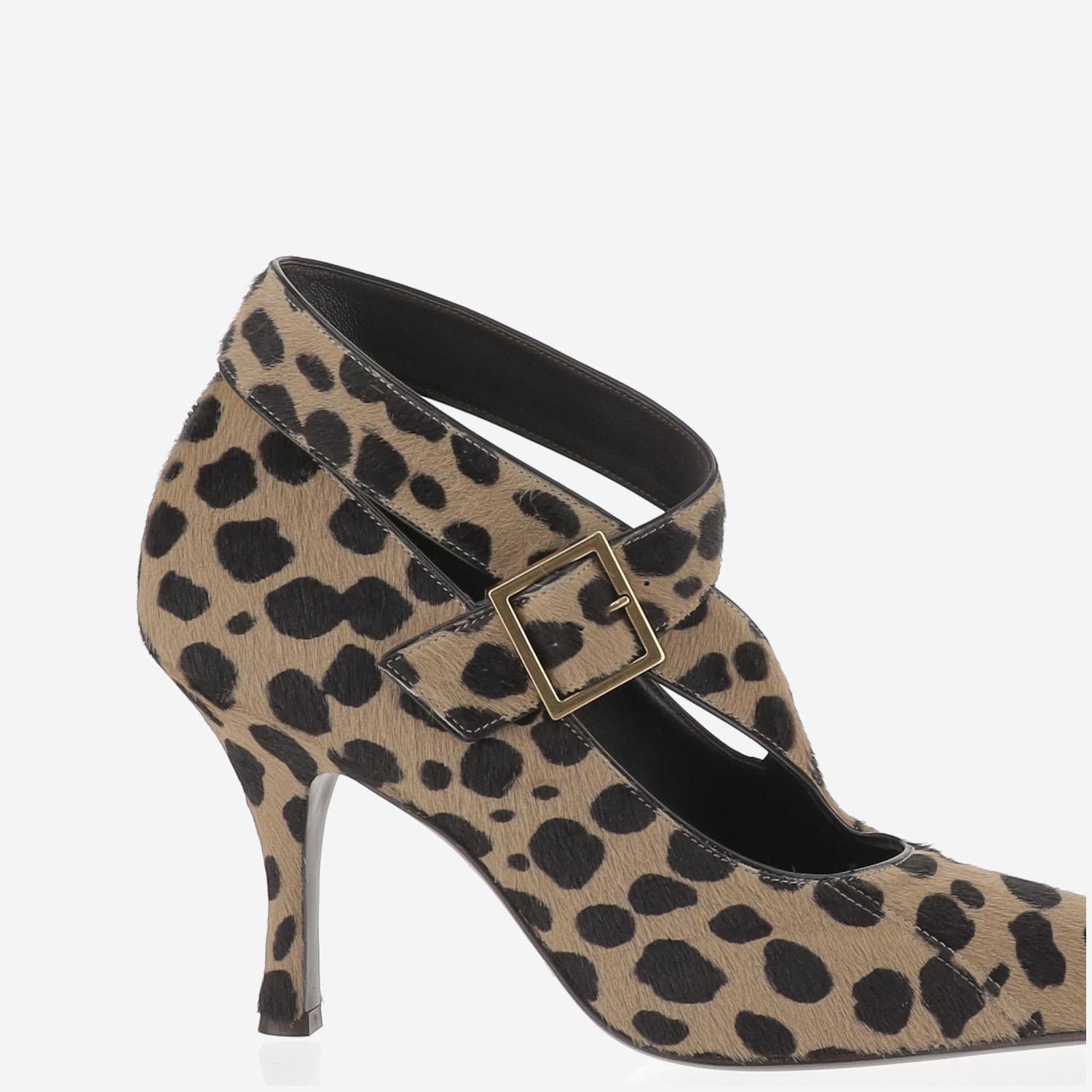 Sloan Pump in cavallino con motivo animalier F2042969 836 KHAITE 