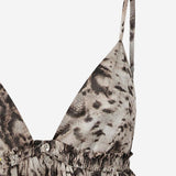 Abito in cotone con motivo animalier 106917 A3APCZ9 PINKO 