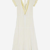 Abito con ruche in georgette di seta J03CT0460 J55081103 JIL SANDER 