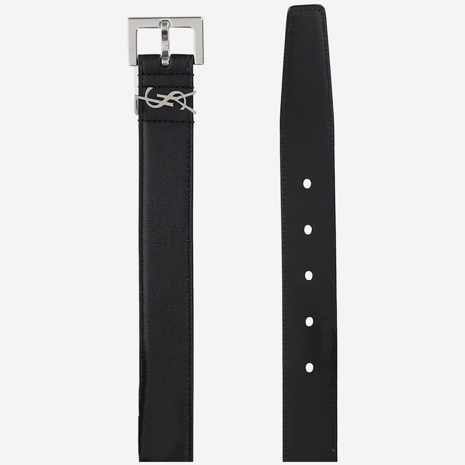 CINTURA CON PLACCA MONOGRAMMA 634440 BRM0E1000 SAINT LAURENT 