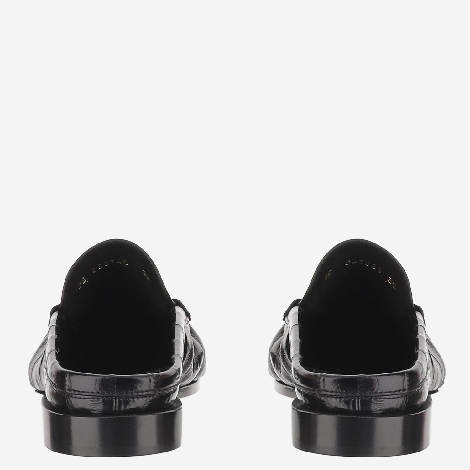 MULES LE LOAFER IN PELLE D'ANGUILLA 869742 0WXAF1000 SAINT LAURENT 