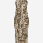 Abito in cotone stretch con motivo animalier 106993 A3DPCZ9 PINKO 