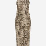 Abito in cotone stretch con motivo animalier 106993 A3DPCZ9 PINKO 