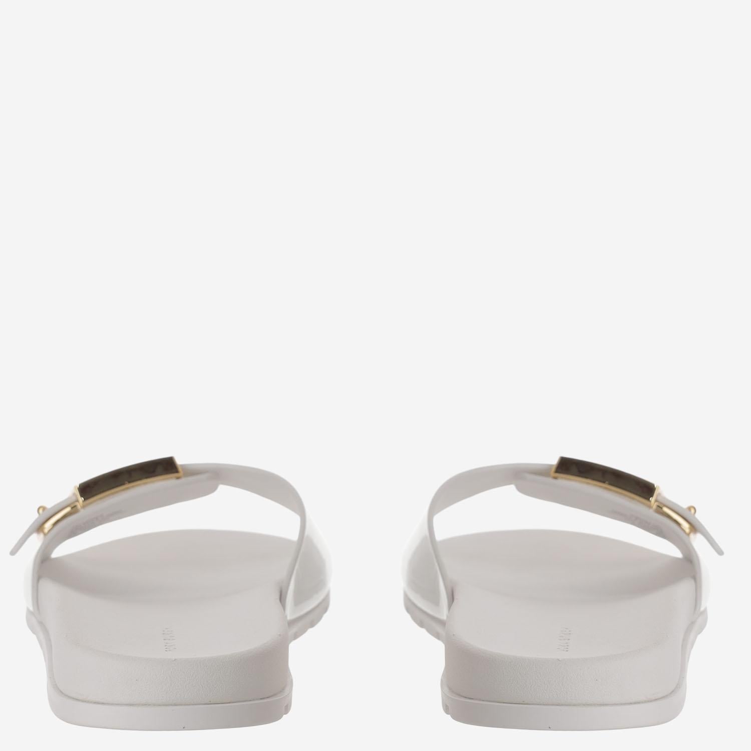 Sandali slide Buckle con logo 157872 100 TORY BURCH 