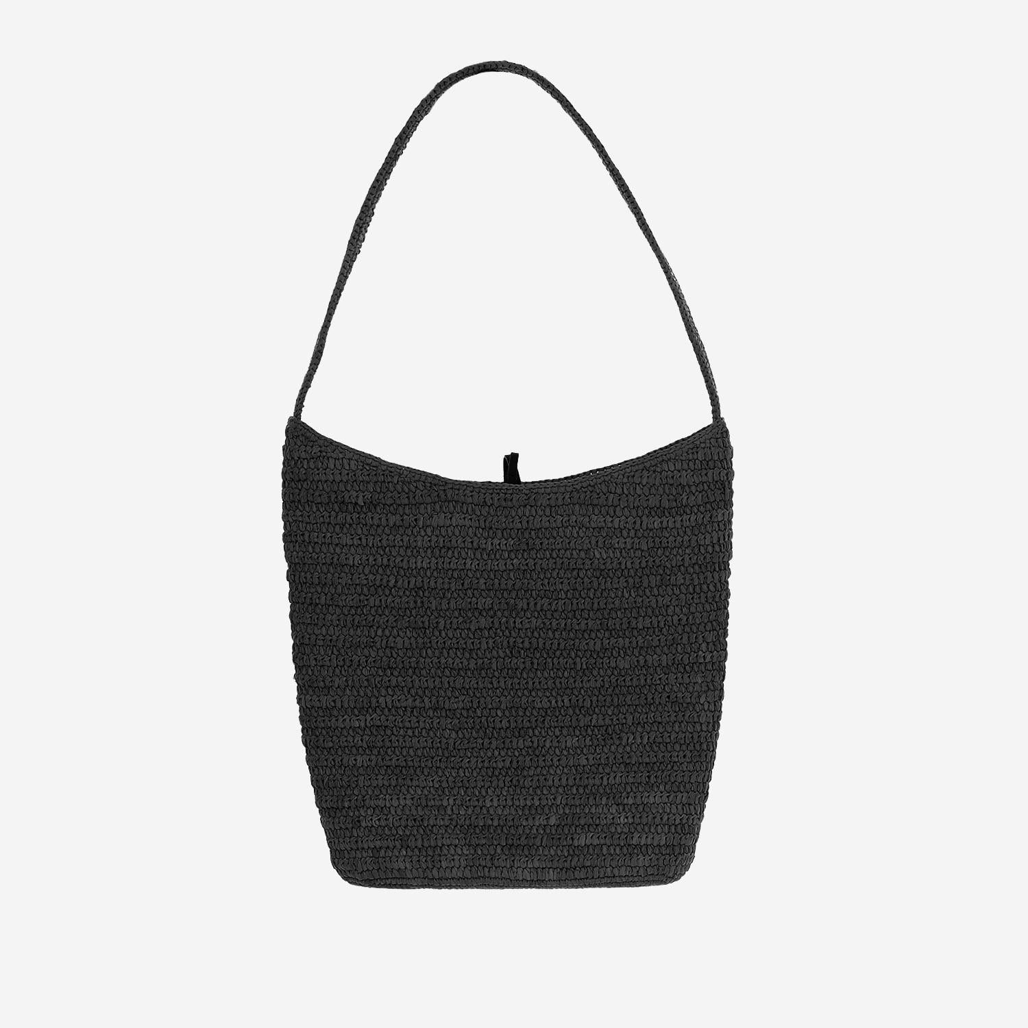 BORSA A SPALLA IN RAFIA ALMA W2173W27 BLK THE ROW 