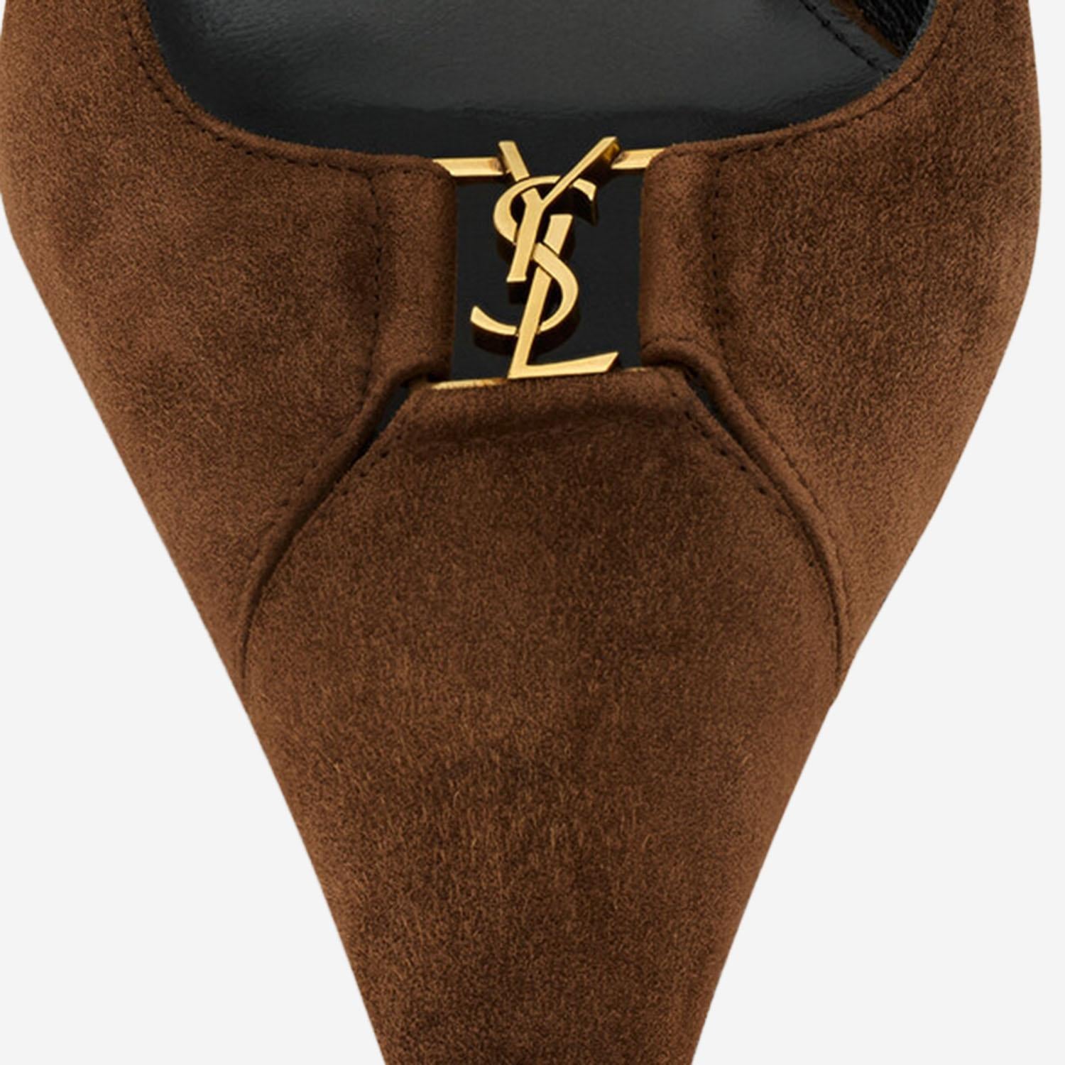 DÉCOLLETÉ APERTE SUL RETRO BABYLONE BRETEUIL IN SUEDE 858966 AAG022319 SAINT LAURENT 