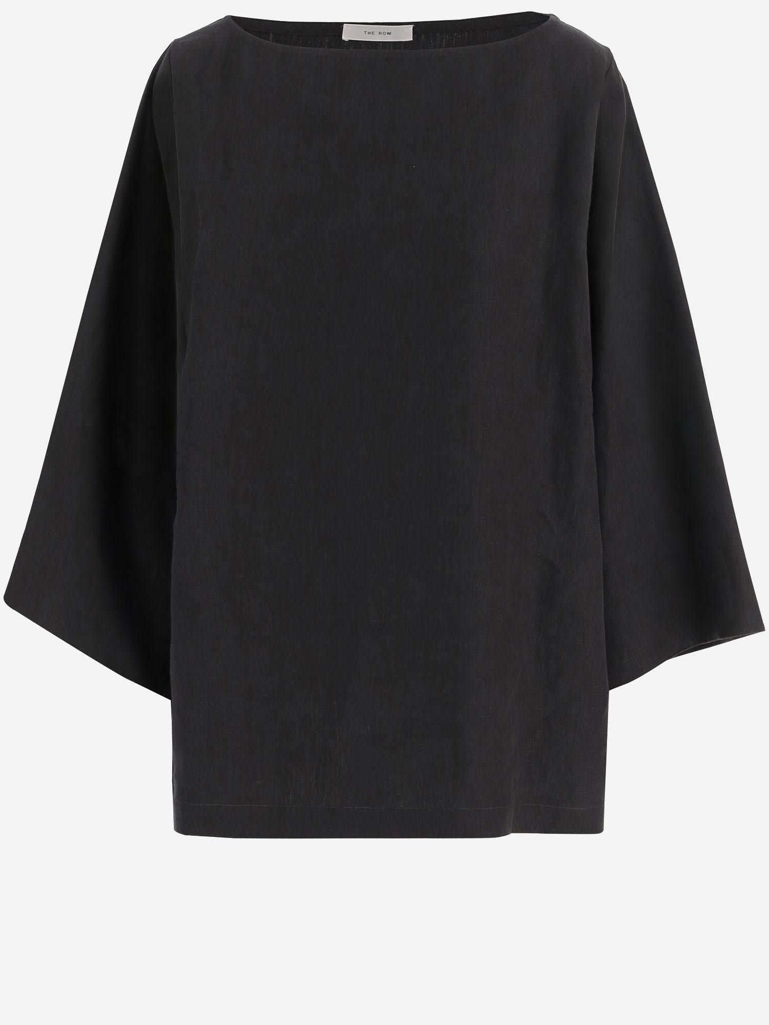 TOP JUNIA IN LINO 10843W4357 BLK THE ROW 