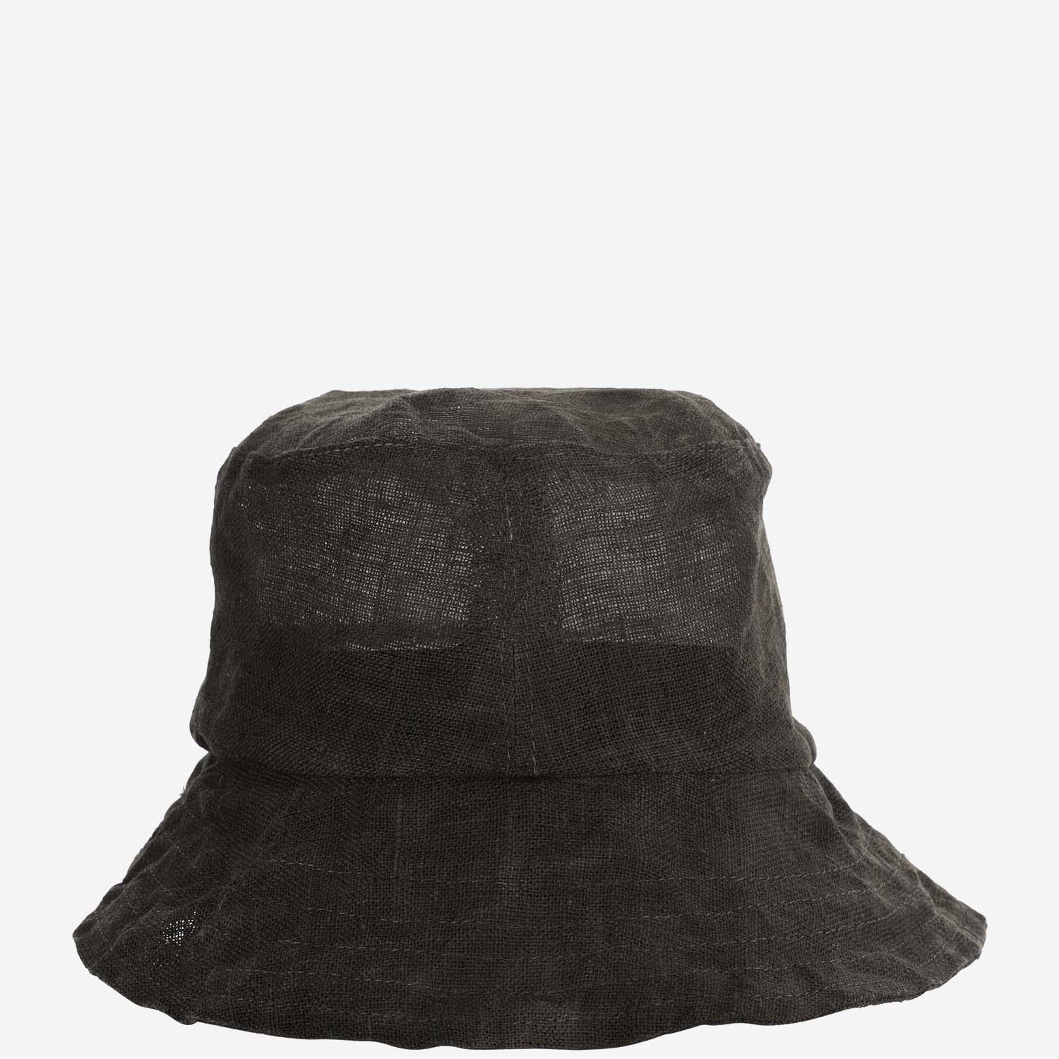 CAPPELLO BUCKET IN LINO CONTAS BLACK WASHED REINHARD PLANK 