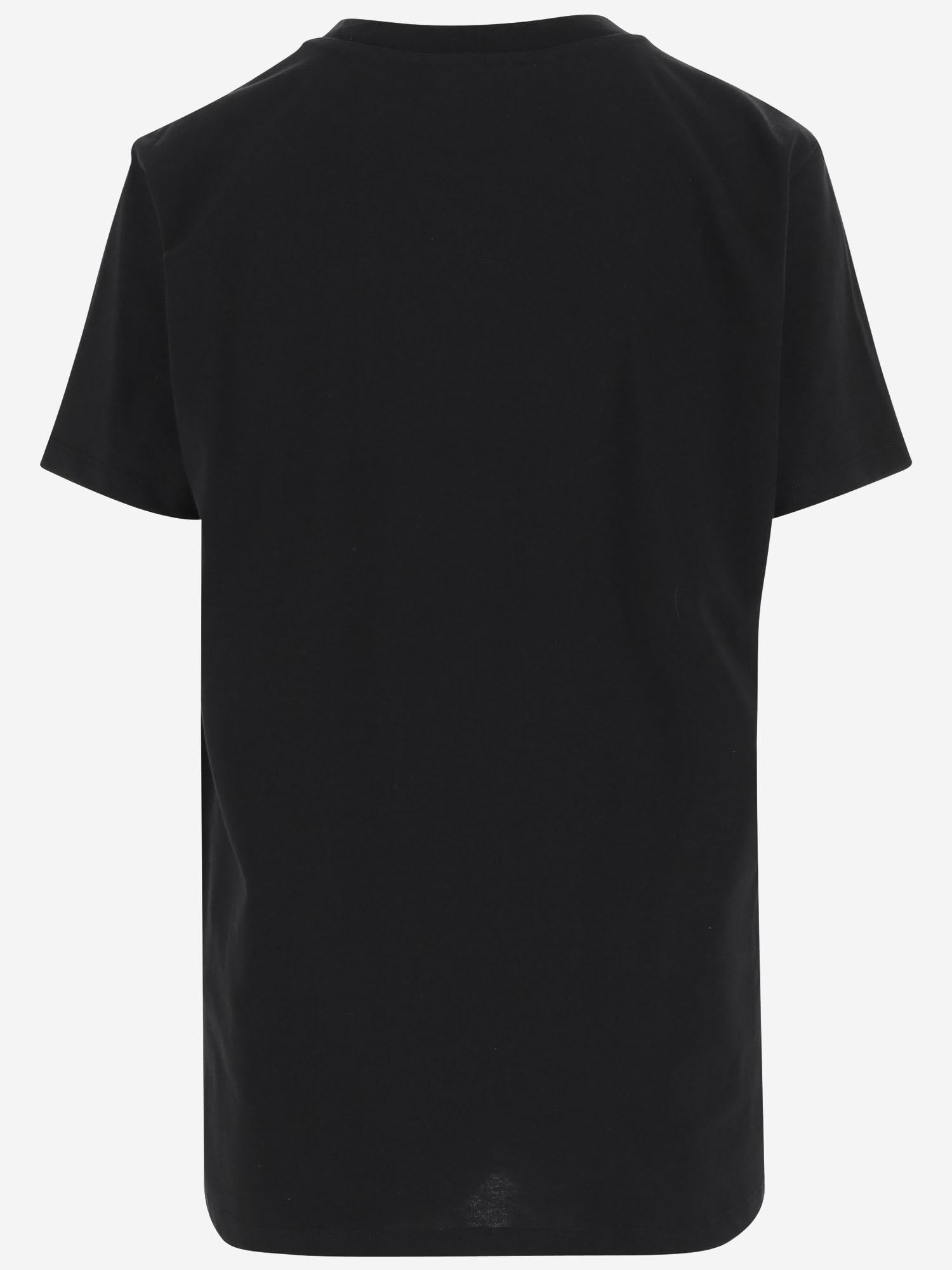 T-SHIRT IN COTONE CON LOGO AD EFFETTO COLATO 4T063A N0990 BLUMARINE 