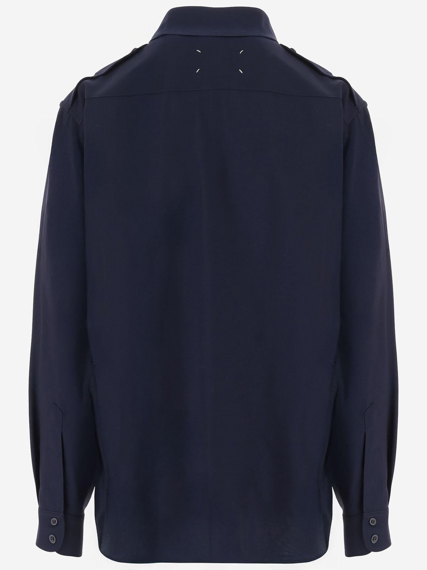 CAMICIA IN LANA CON TASCHINI E SPALLINE S50DT0059 M35524470 MAISON MARGIELA 