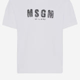 T-SHIRT IN COTONE CON LOGO S6MSJUTH004 001 MSGM KIDS 