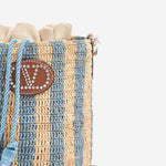 BORSA PICCOLA A SECCHIELLO IN RAFIA A RIGHE 8W2B0T03 IXUC8G VALENTINO GARAVANI 