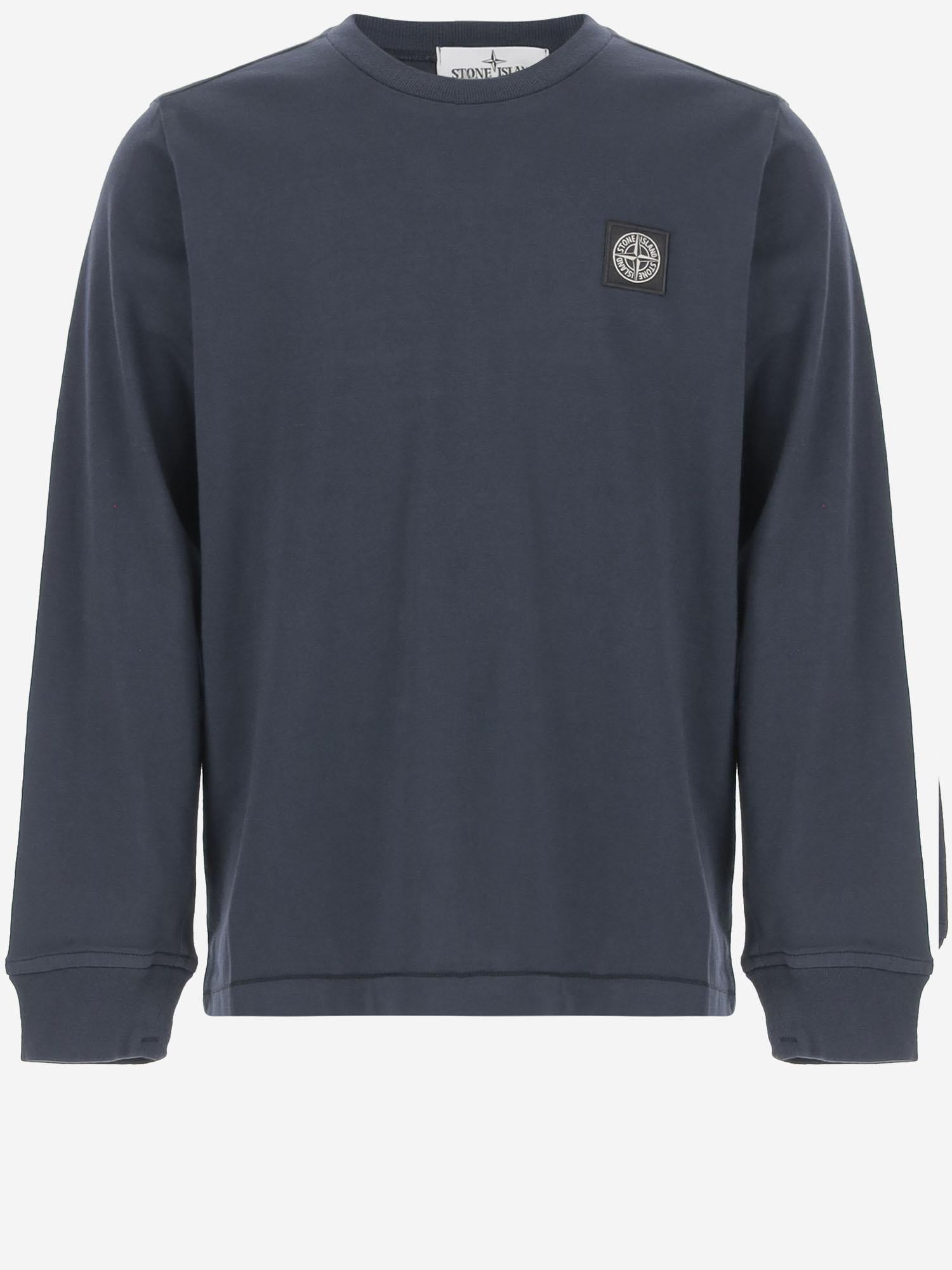 FELPA IN COTONE CON LOGO 2100003 S0047V0020 STONE ISLAND KIDS 
