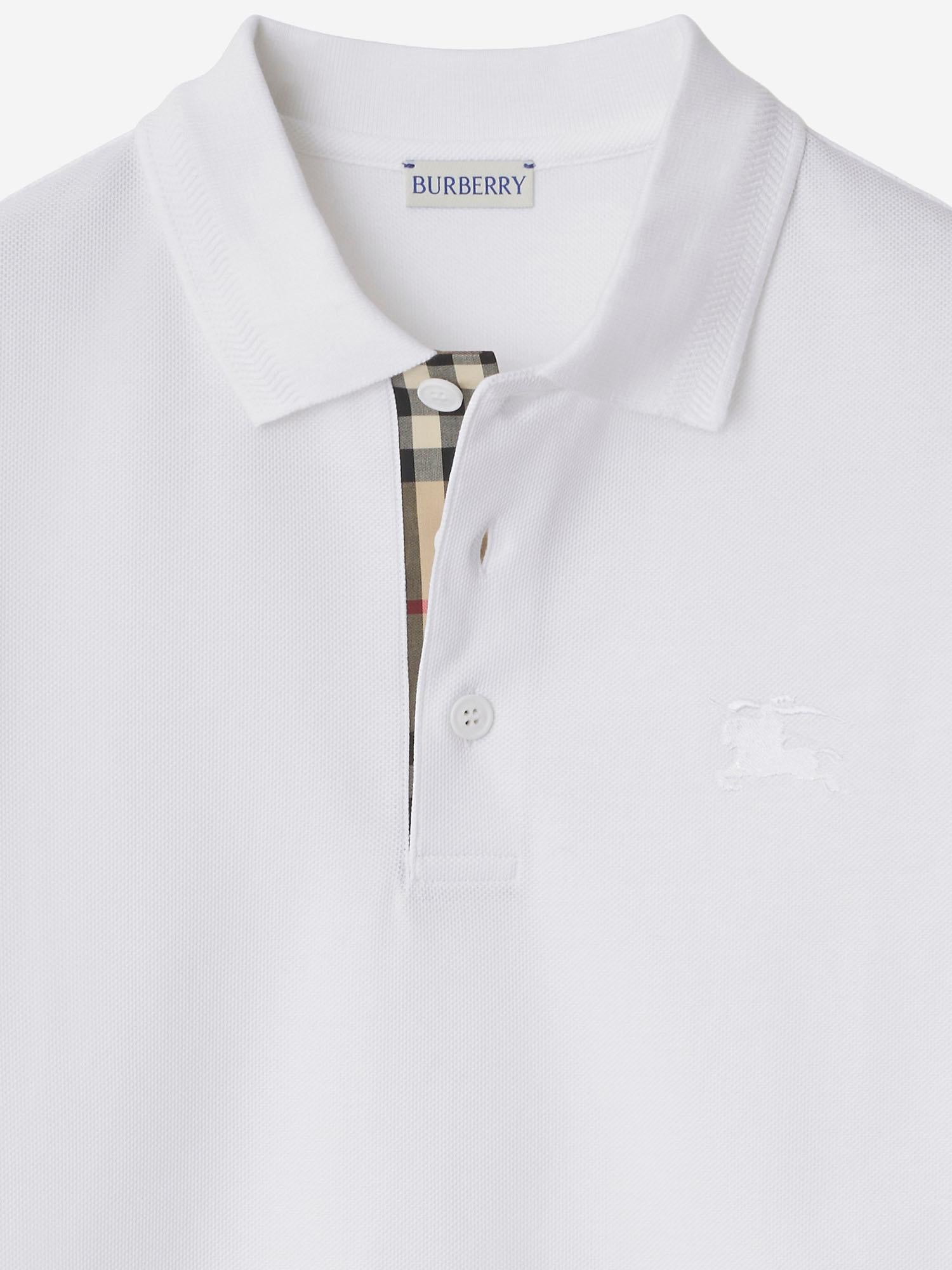 POLO IN COTONE CON LOGO 8126937 WHITE BURBERRY 