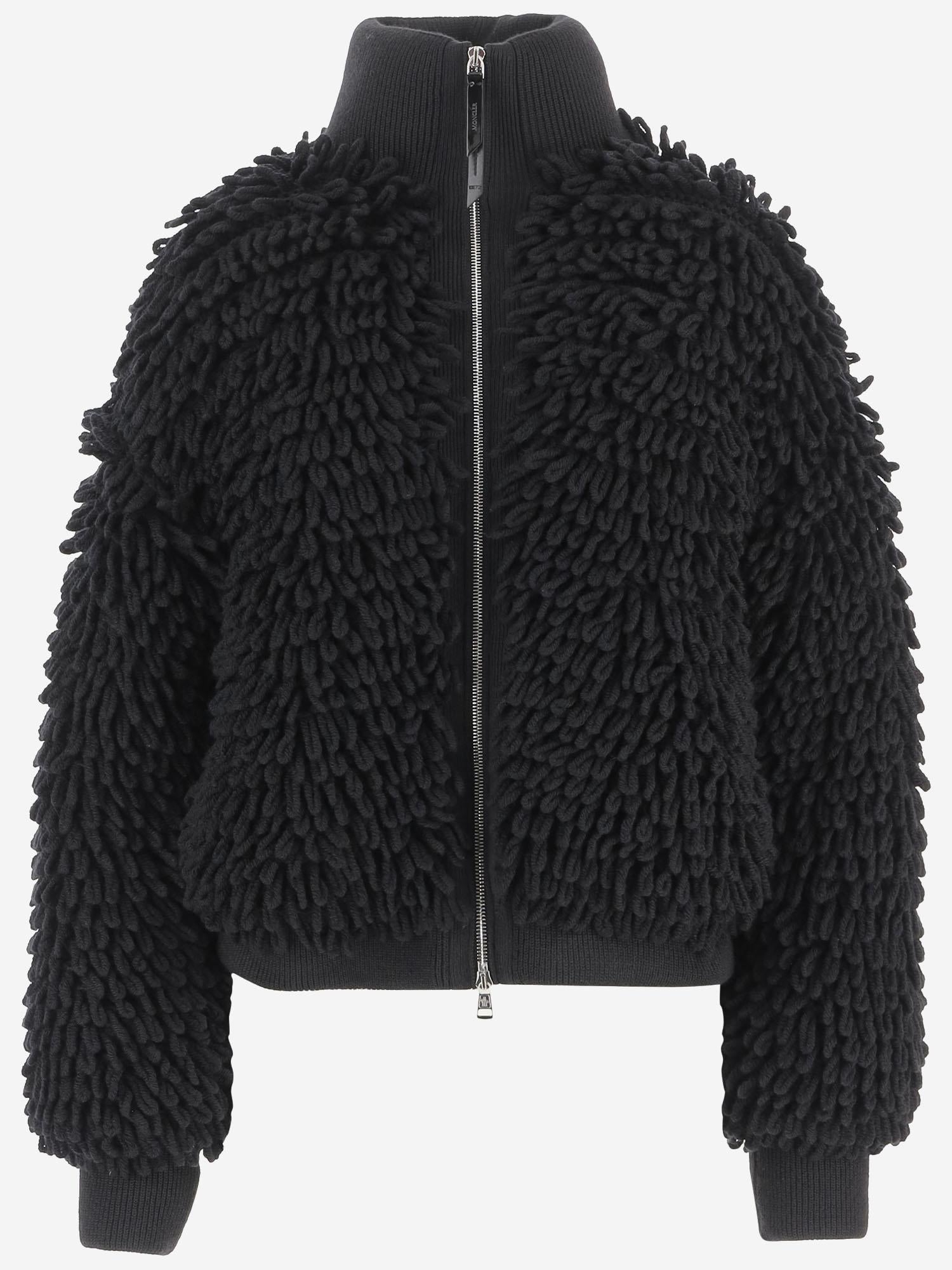 GIACCA IN LANA E ACRILICO CON EFFETTO PELLICCIA RASATA 9B00004M6567 999 MONCLER 