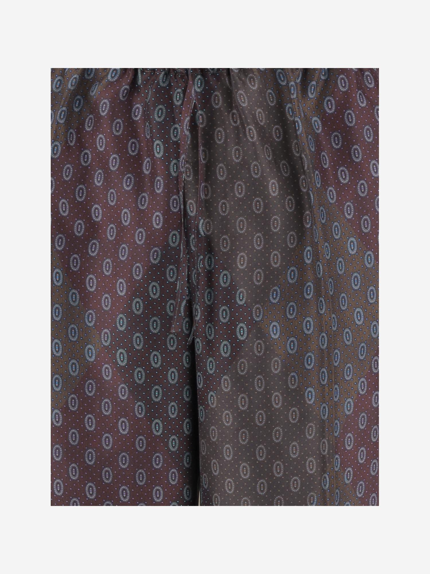 PANTALONI IN SETA STAMPATA 010914 2127358 DRIES VAN NOTEN 