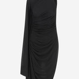ABITO NERO CON DRAPPEGGIO IN JERSEY DI VISCOSA 819930 V4N201000 BOTTEGA VENETA 