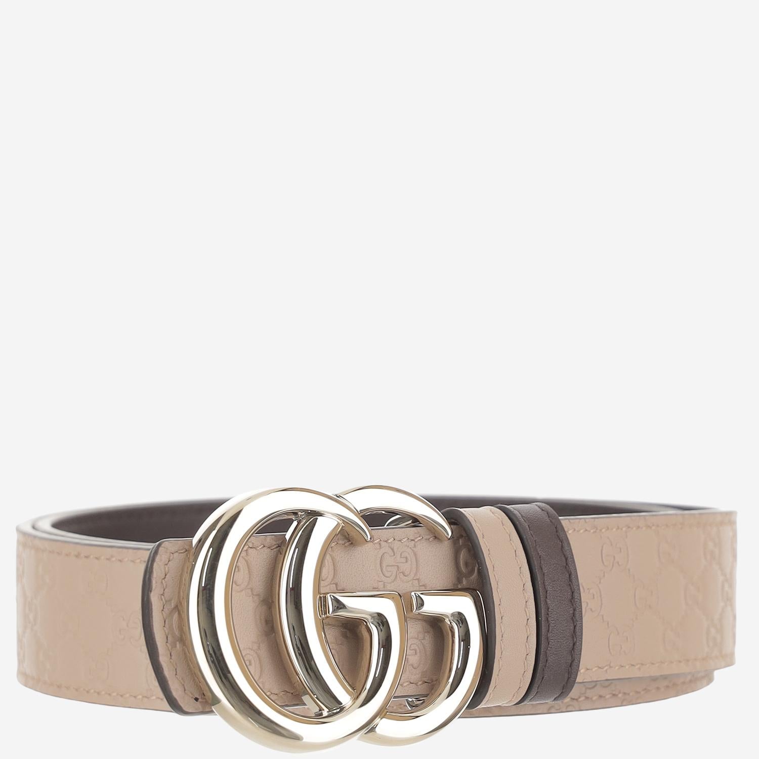 CINTURA IN PELLE REVERSIBILE CON MOTIVO GG 847131 AAFYB5745 GUCCI 